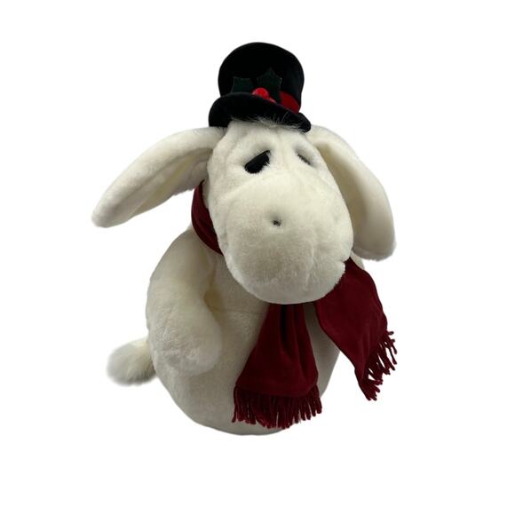 Walt Disney World Plush Eeyore Christmas Stuffed Animal - White 14” Winnie Pooh - Picture 1 of 10